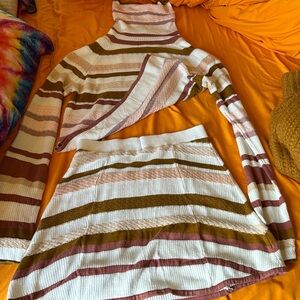 Free People WHAT A FLIRT sweater skirt set